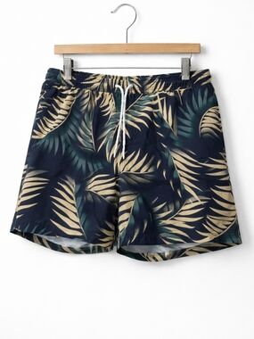 Valor Collective Swim Trunks XL Blue Tropical Palm Lined Beach Shorts